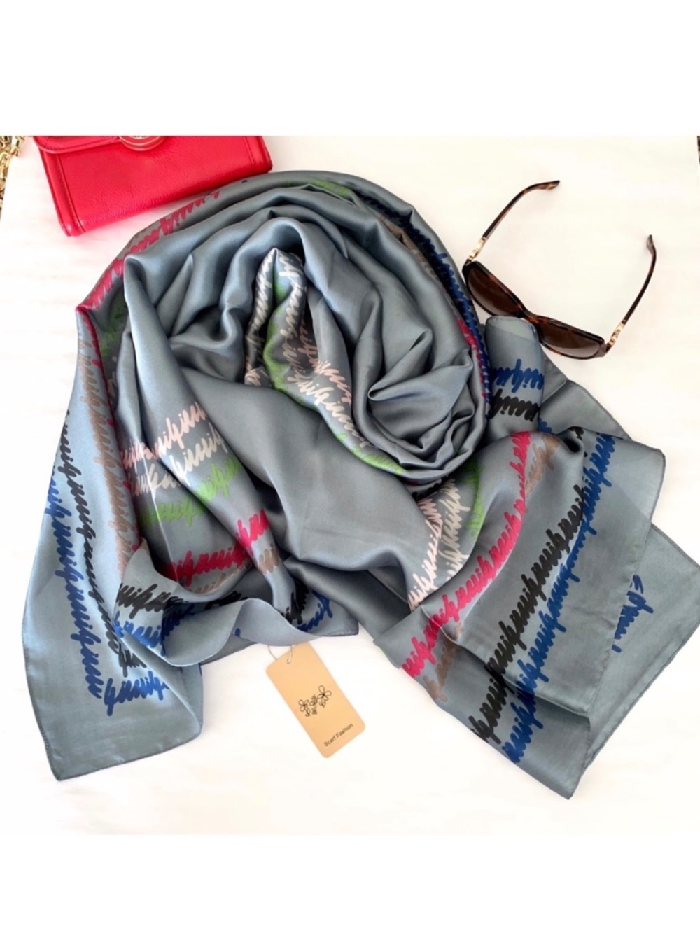 NWT SILK SCARF LUXURY STYLE STOLES WOMEN HEADBAND BAND STOLEN SHAWL PASHMINA